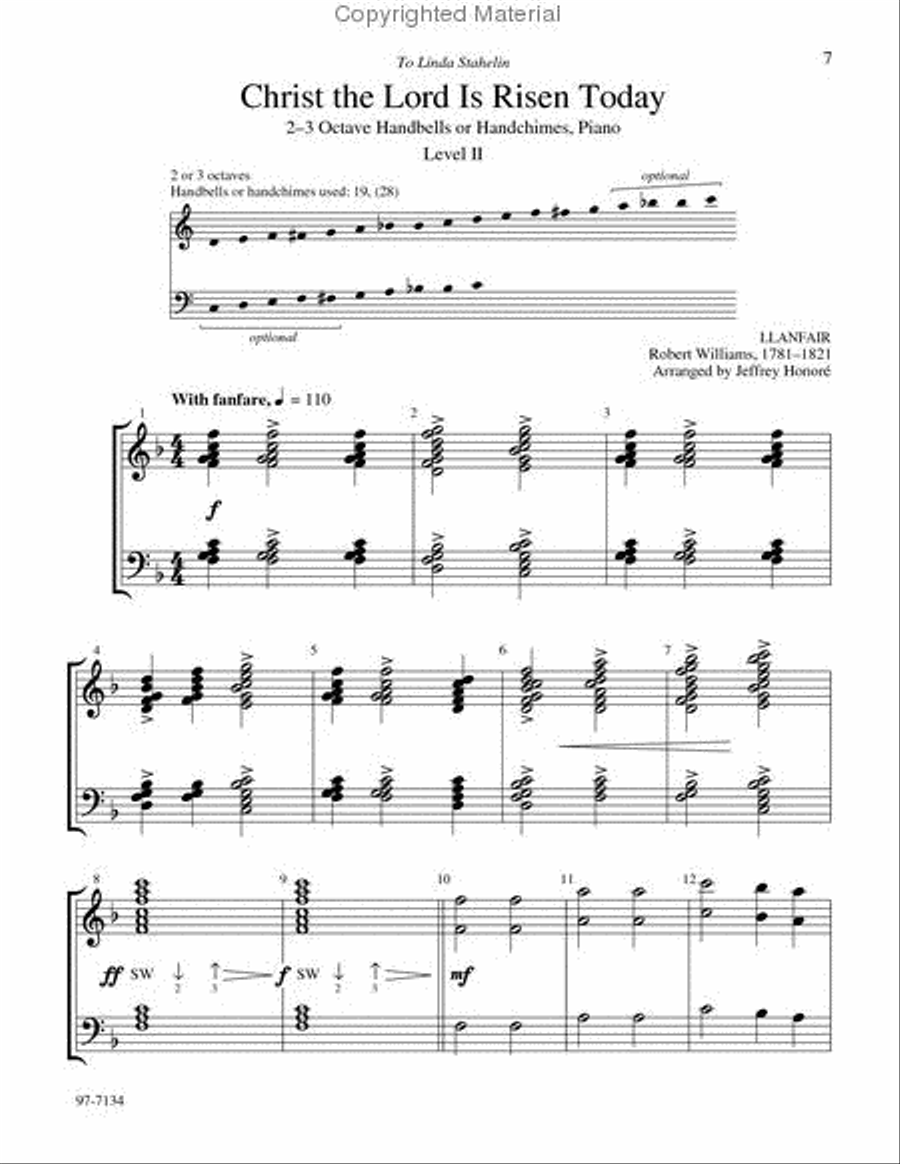 Hymn Arrangements for Piano and Handbells, Vol. 2 (Handbell Part) Handbell Choir scores gallery preview page 3