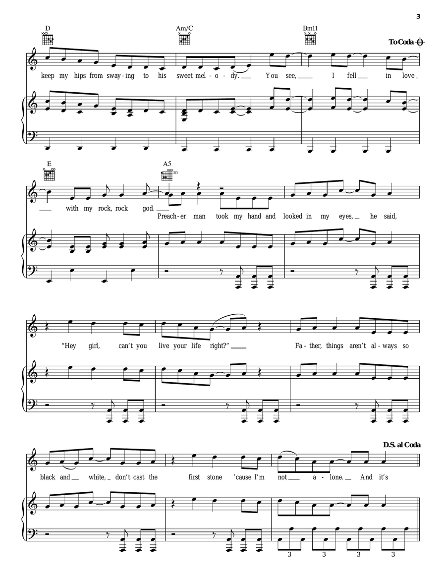 Rock God Rock God Piano, Vocal, Guitar scores gallery preview page 3