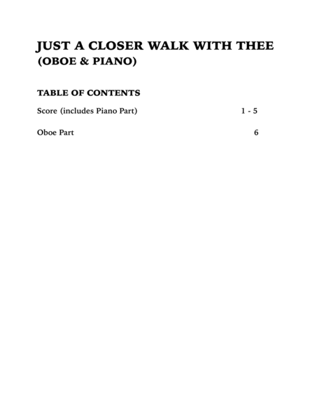Just a Closer Walk with Thee (Oboe and Piano) image number null