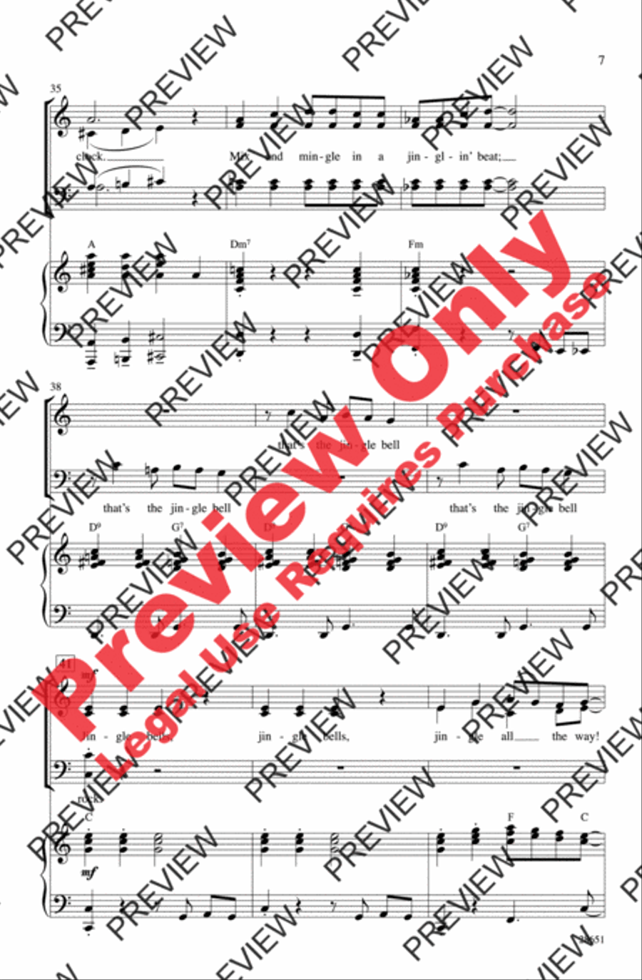 Jingle Bells Rock! (A Medley) 4-Part scores gallery preview page 6