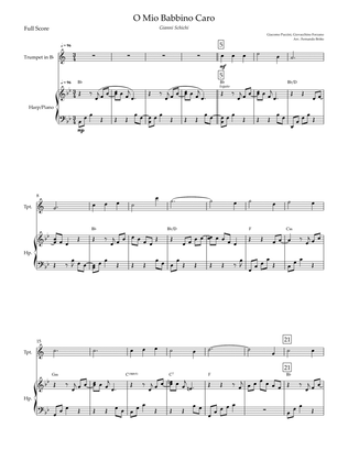 O Mio Babbino Caro (Puccini) for Trumpet in Bb & Piano with Chords