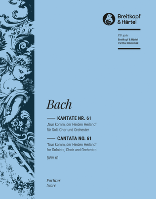 Book cover for Cantata BWV 61 "Come, Redeemer of our race"