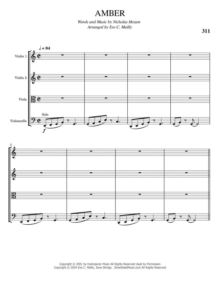 Amber String Quartet scores gallery preview page 1