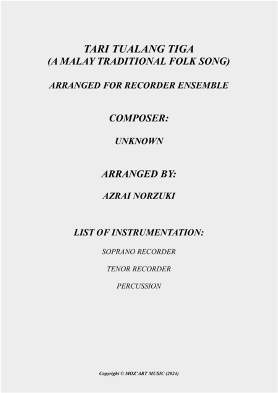 Tari Tualang Tiga Tari Tualang Tiga Chamber Music scores gallery preview page 2