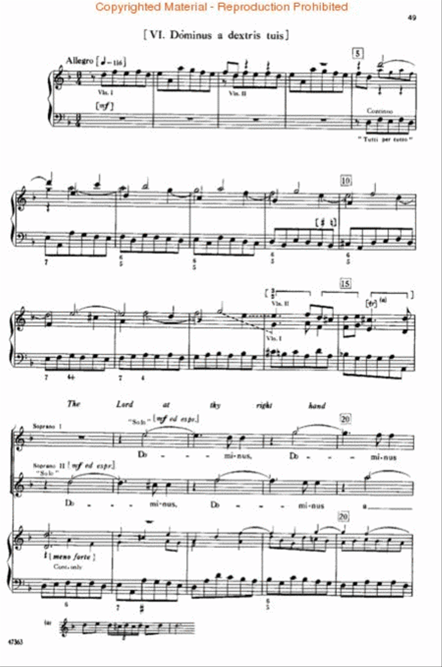 Dixit Dominus (Psalm 110) 4-Part scores gallery preview page 2