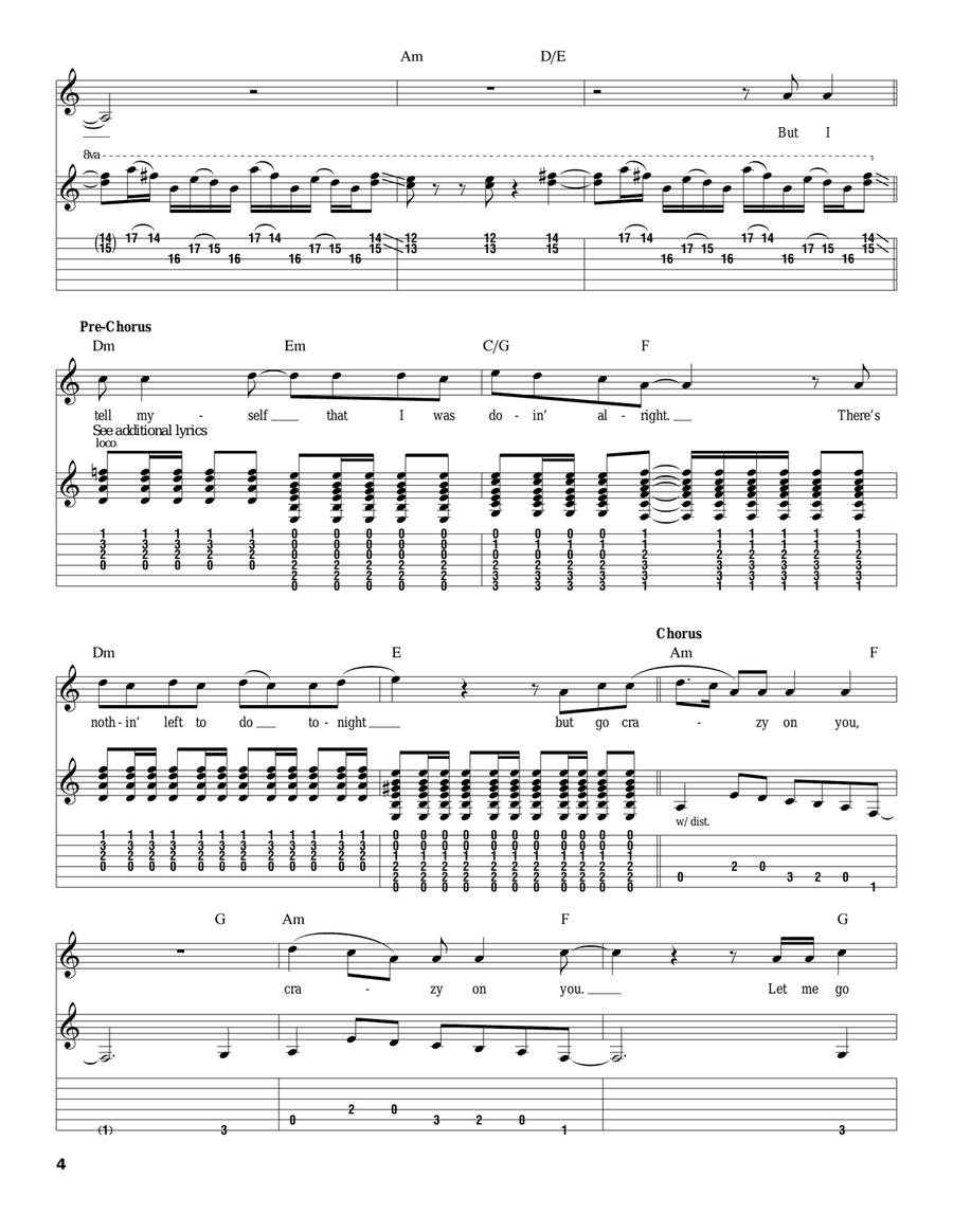 Crazy On You Acoustic Guitar scores gallery preview page 4