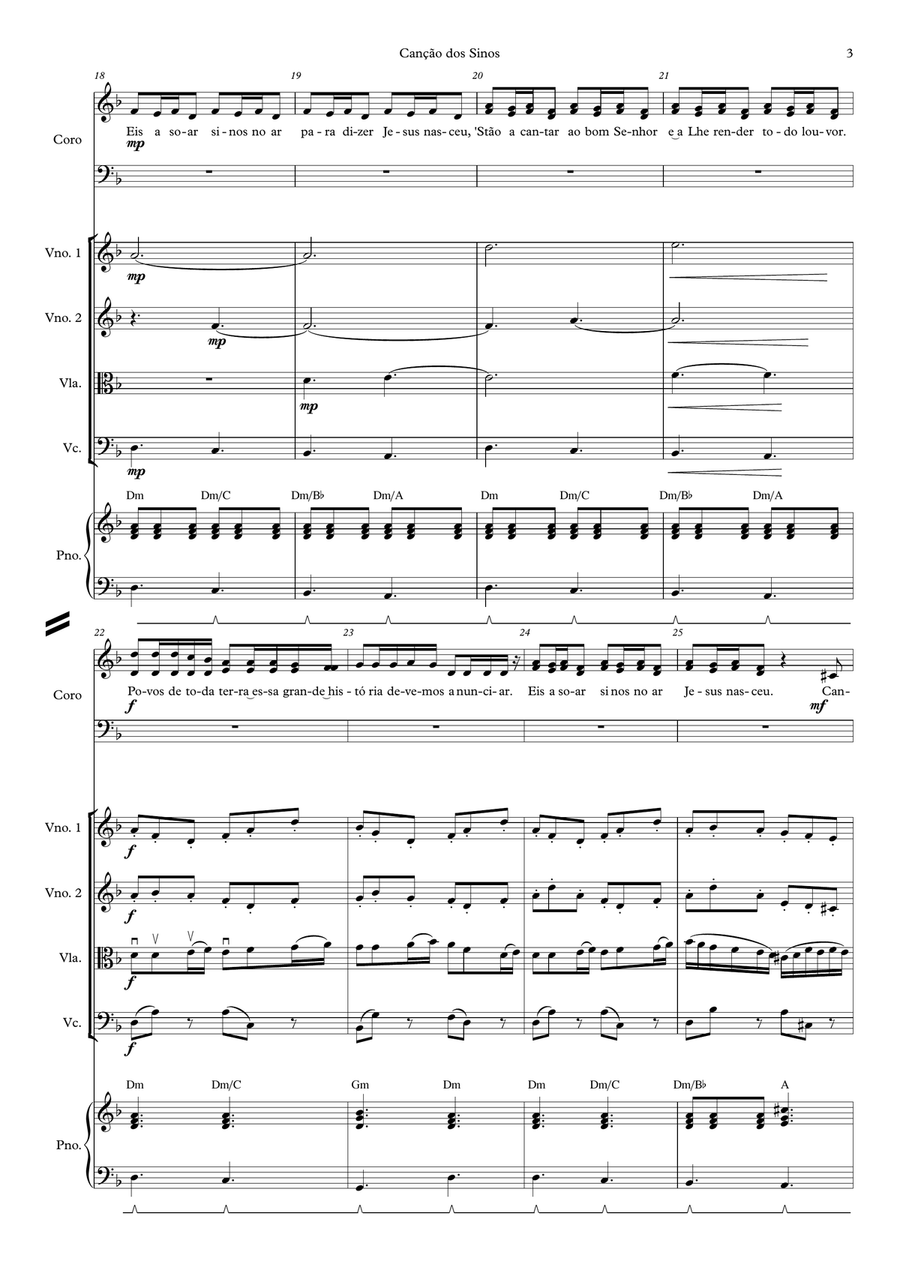 Canção dos Sinos - Coral - Camerata Choir scores gallery preview page 3