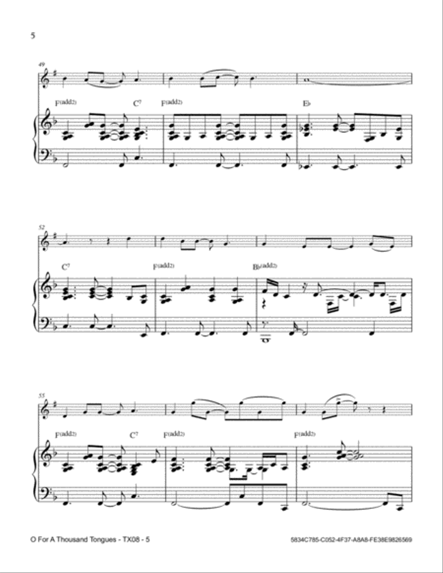 O For A Thousand Tongues O For A Thousand Tongues Tenor Saxophone scores gallery preview page 6