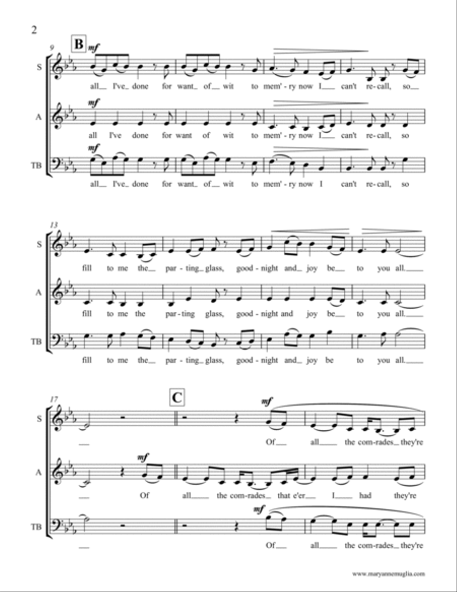 The Parting Glass 4-Part scores gallery preview page 2