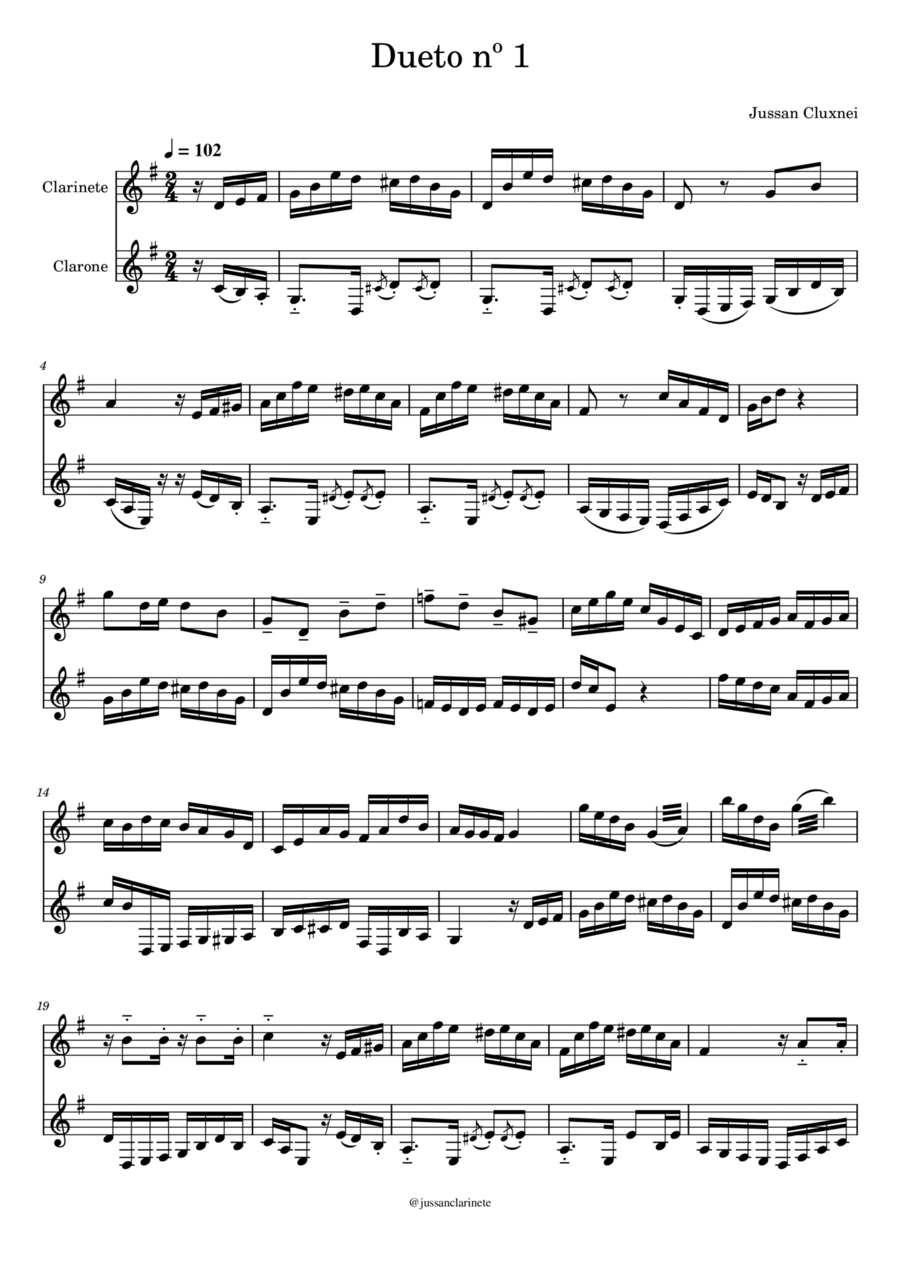 Dueto I Clarinet Duet scores gallery preview page 1