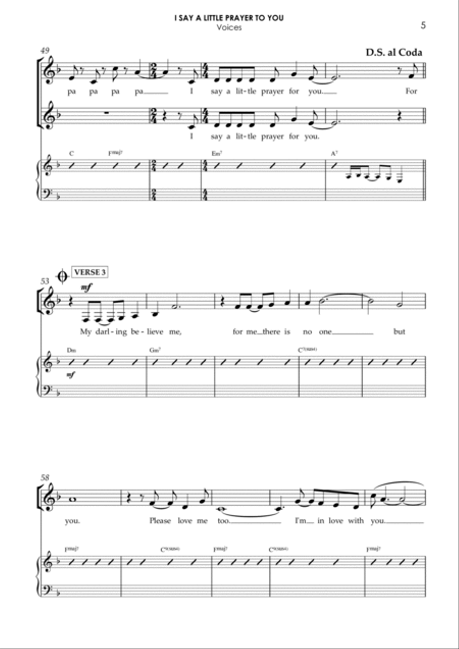 I Say A Little Prayer - Score Only Jazz Ensemble scores gallery preview page 5
