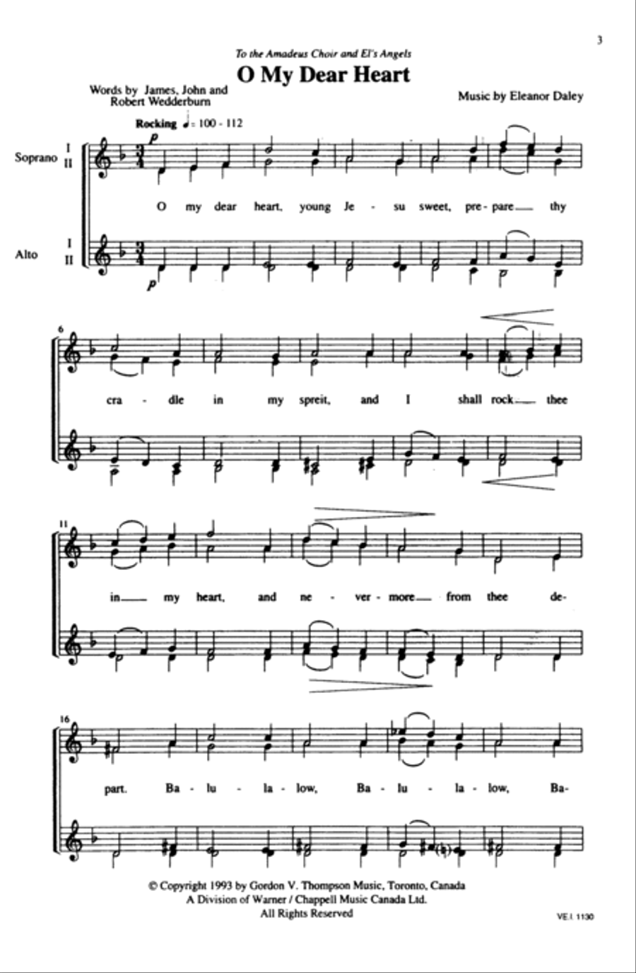 O My Dear Heart Women's Choir scores gallery preview page 2