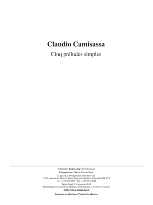 Book cover for Cinq préludes simples