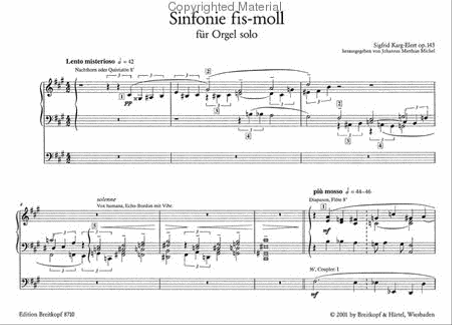 Symphony in F sharp minor Op. 143 Organ scores gallery preview page 2