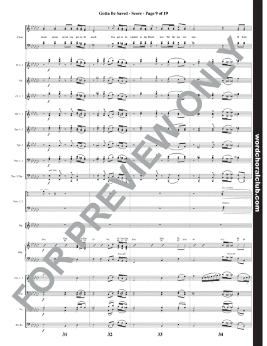 Southern Gospel Sounds - Orchestration Set of Parts scores gallery preview page 10