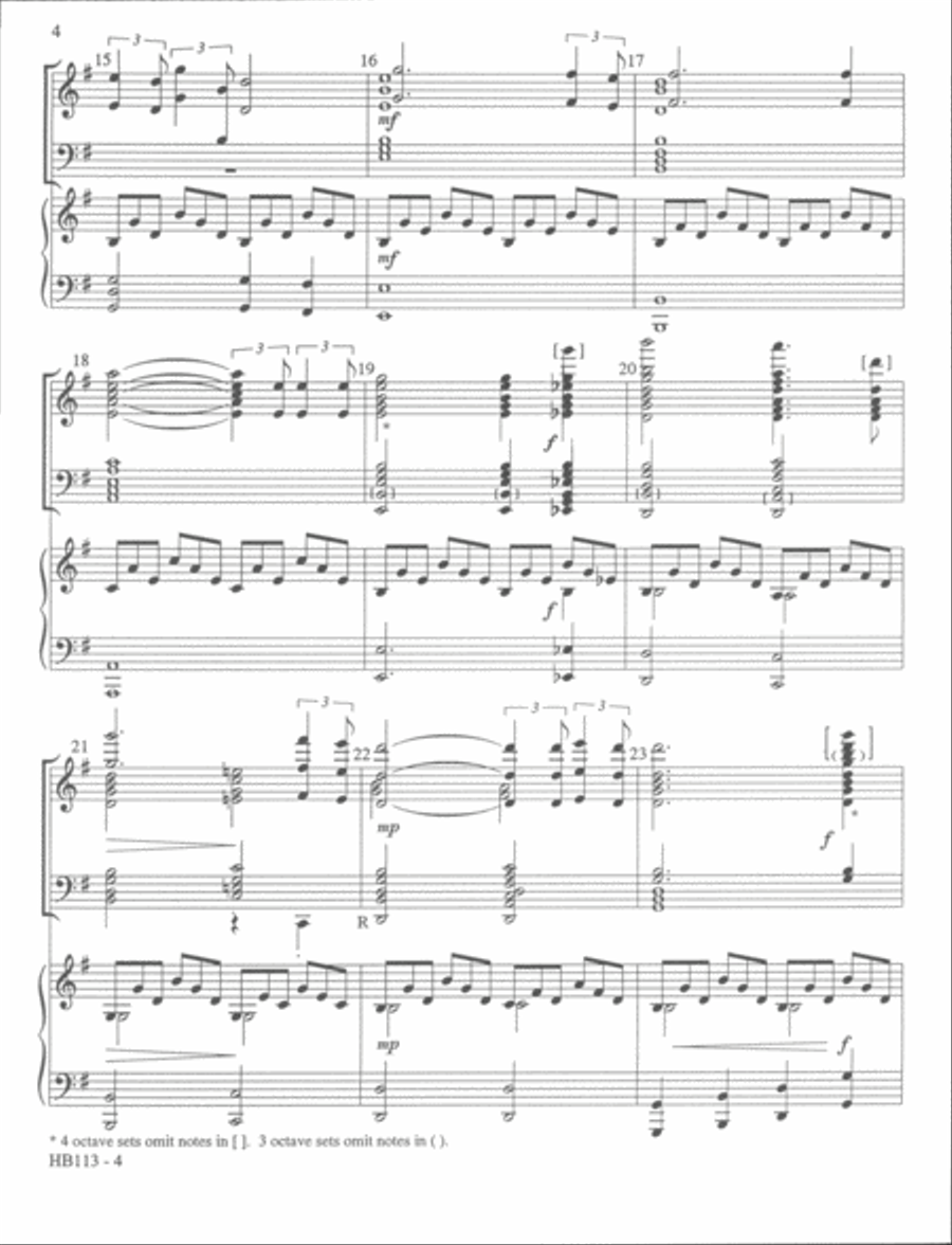 O Holy Night - full score Handbell Choir scores gallery preview page 4