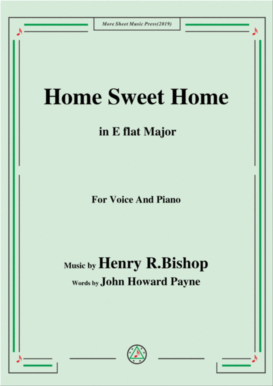 Henry R. Bishop-Home Sweet Home,in E flat Major,for Voice&Piano Voice scores gallery preview page 1