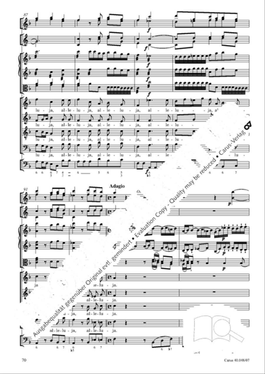 Regina coeli in B-Flat Major, K. 127 4-Part scores gallery preview page 71