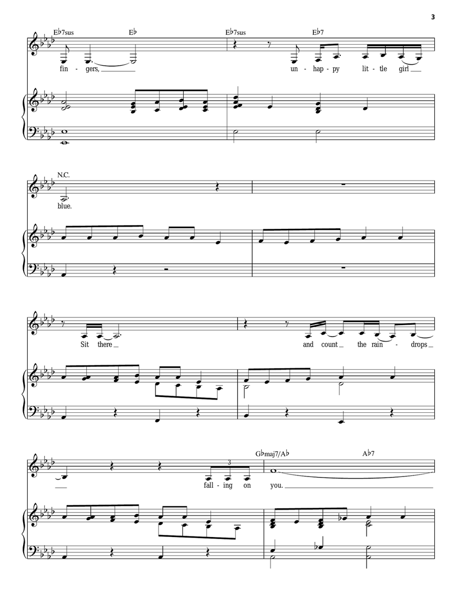 Little Girl Blue Piano, Vocal scores gallery preview page 3