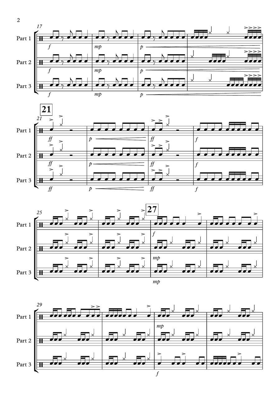 Three At A Time Percussion Ensemble scores gallery preview page 2
