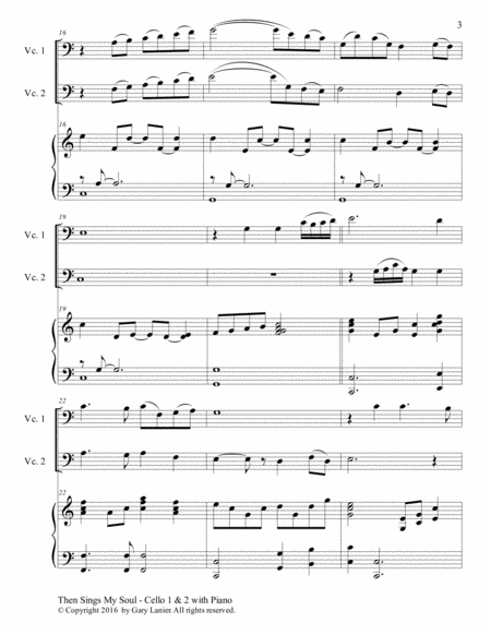 Trios for 3 GREAT HYMNS (Cello 1 & Cello 2 with Piano and Parts) image number null