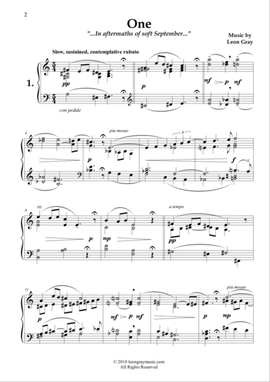 Soft September, On Russet Floors (No. 1), Leon Gray Piano Solo scores gallery preview page 2