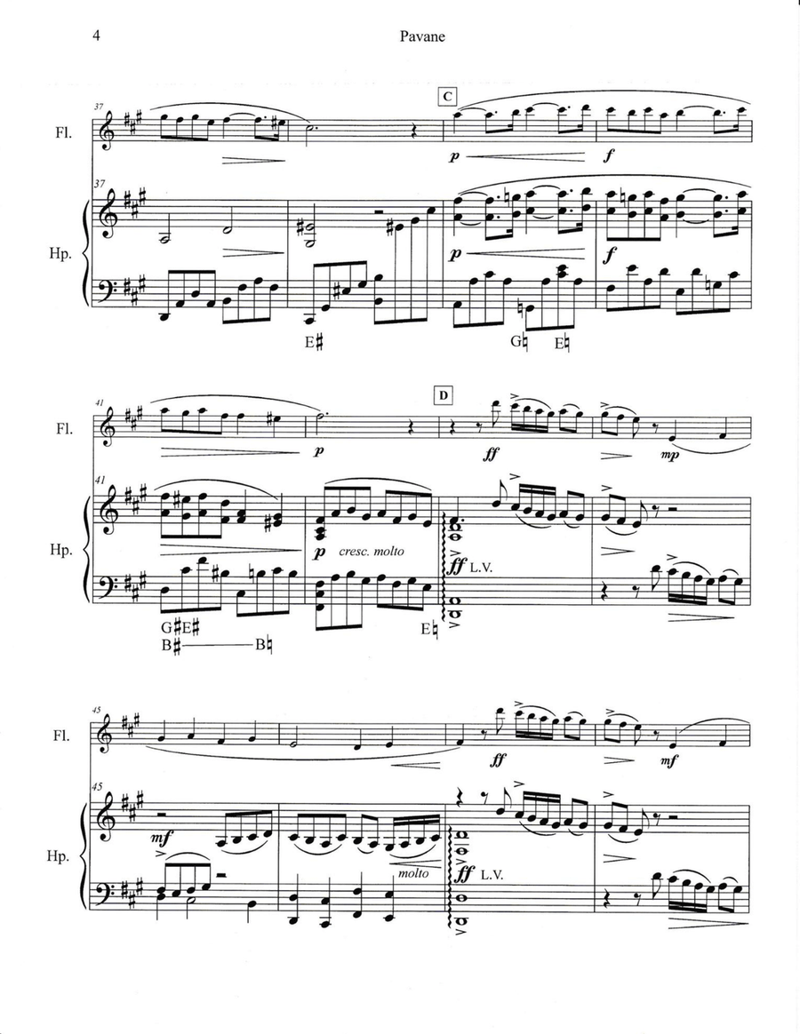 Pavane, op.50 Flute scores gallery preview page 4