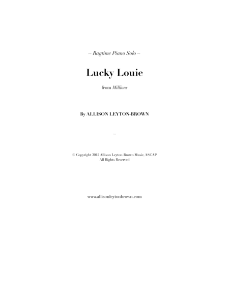 Lucky Louie - a Ragtime Piano Solo - by Allison Leyton-Brown image number null