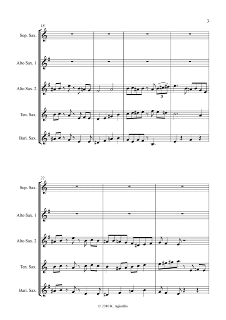 Suave - for Saxophone Quartet Saxophone Quartet scores gallery preview page 3