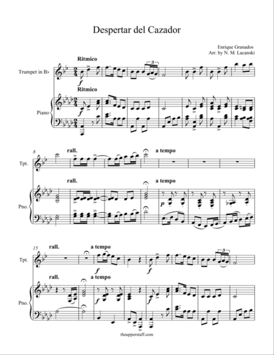 Despertar del Cazador Despertar del Cazador Trumpet Duet scores gallery preview page 1