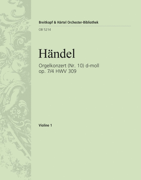 Organ Concerto (No. 10) in D minor Op. 7/4 HWV 309