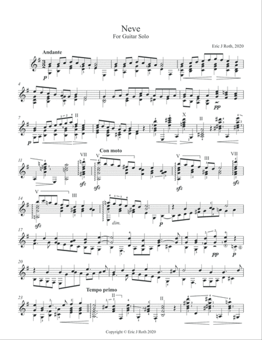 Neve Classical Guitar scores gallery preview page 3