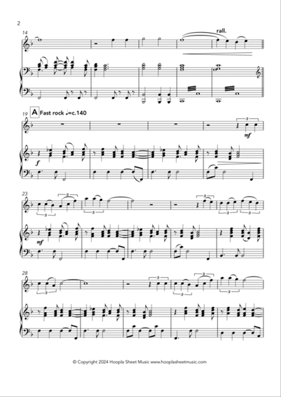 Battle Hymn of the Republic (Rock Style) Flute Solo scores gallery preview page 2