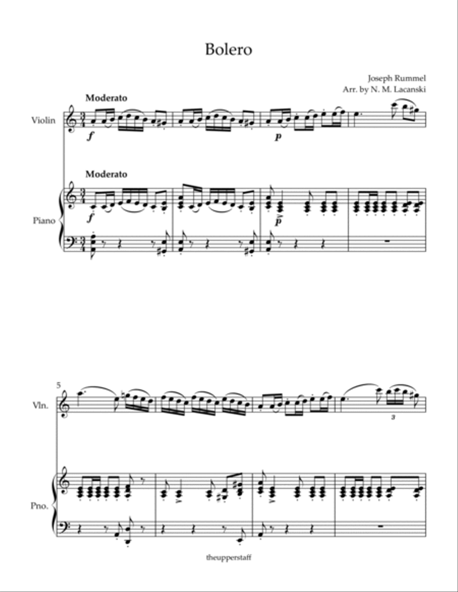 Bolero Violin Solo scores gallery preview page 2