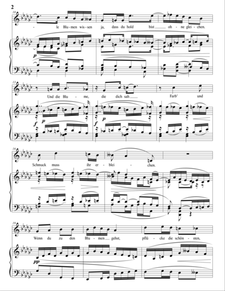 WOLF: Wenn du zu den Blumen gehst (transposed to G-flat major) Voice scores gallery preview page 3