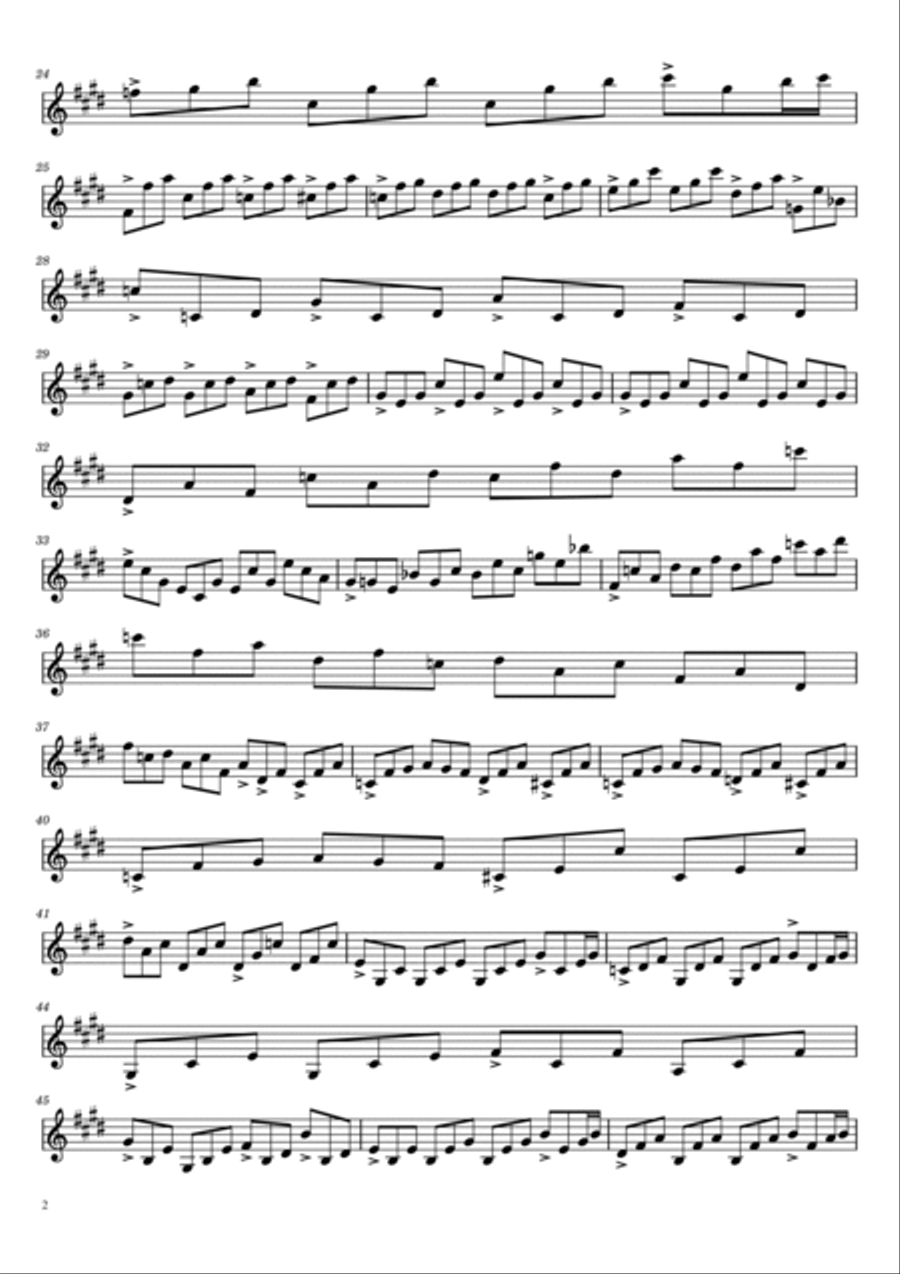 Moonlight Sonata - Sonata No. 14 in C-Sharp Minor Op. 27 No. 2 - For violin solo Violin Solo scores gallery preview page 2