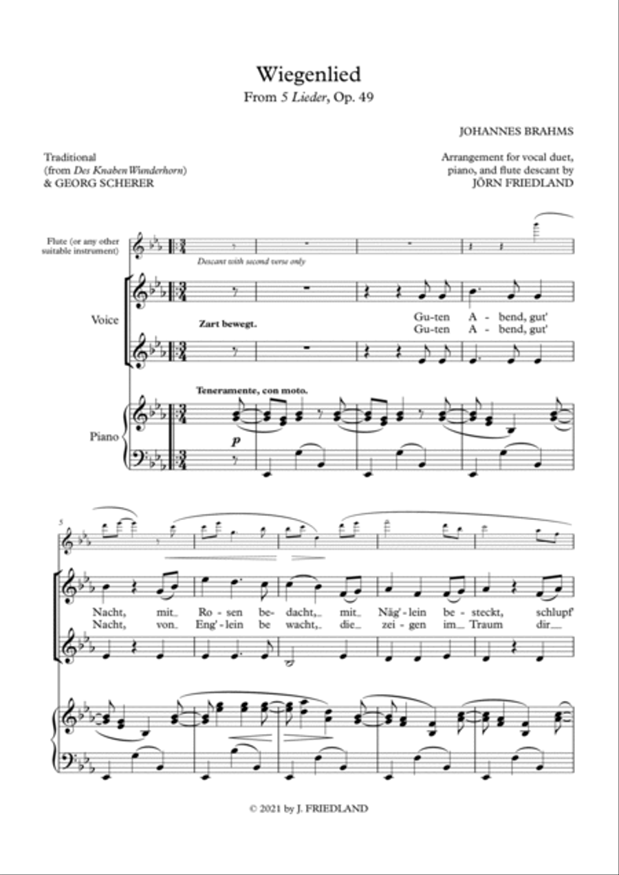 Wiegenlied ('Cradle Song') Piano scores gallery preview page 2