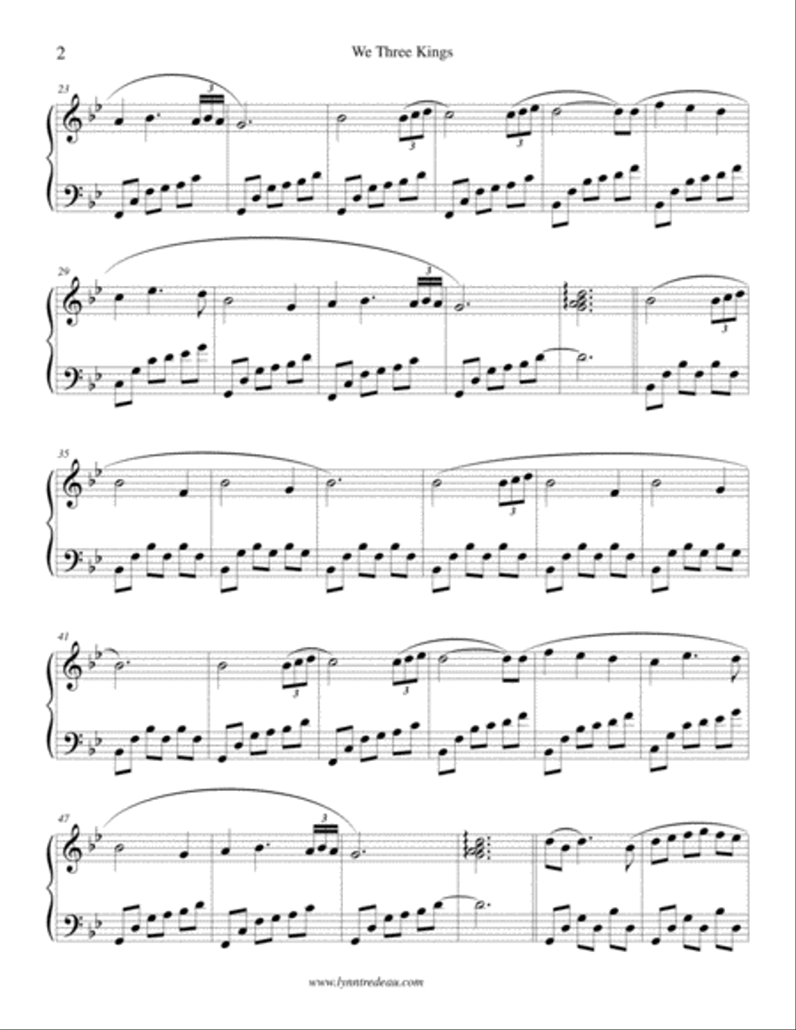 We Three Kings Piano Solo scores gallery preview page 2