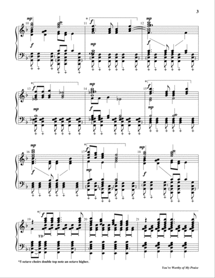 You're Worthy of My Praise 5-Octaves scores gallery preview page 3