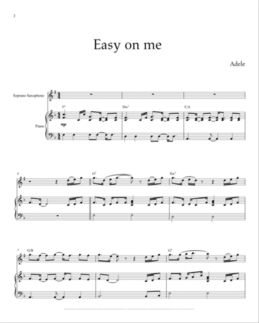 Easy On Me Small Ensemble scores gallery preview page 2