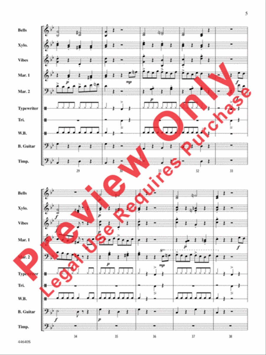 The Typewriter Percussion Ensemble scores gallery preview page 6