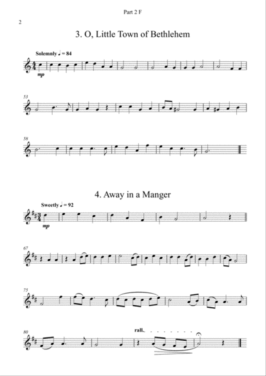 Carols for Four (or more) - Fifteen Carols with Flexible Instrumentation - Part 2 - F Treble Clef Concert Band scores gallery preview page 6