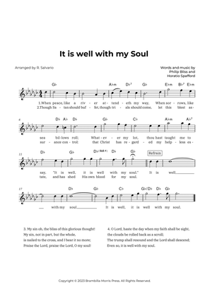Book cover for It is Well with My Soul (Key of G-Flat Major)