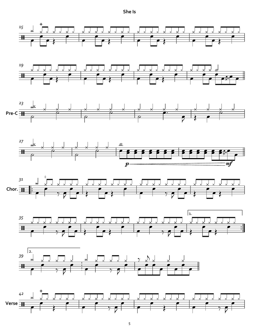 She Is Drum Set scores gallery preview page 2
