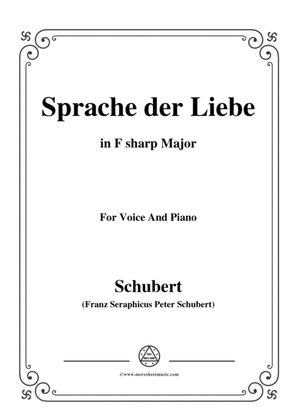 Schubert-Sprache der Liebe,Op.115 No.3,in F sharp Major,for Voice&Piano