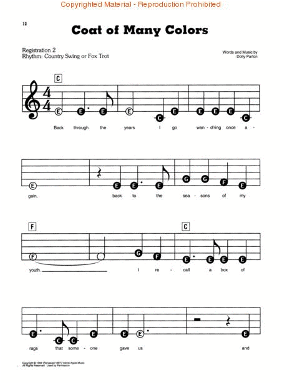 Dolly Parton Electronic Keyboard scores gallery preview page 3