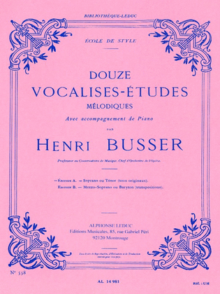 Douze Vocalises-Etudes - Edition A