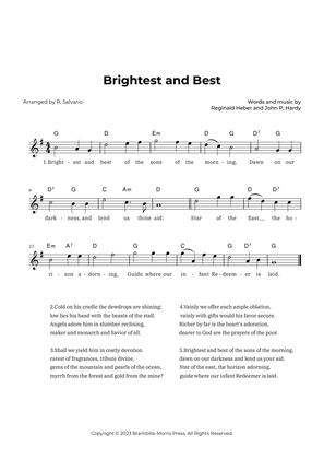 Brightest and Best (Key of G Major)