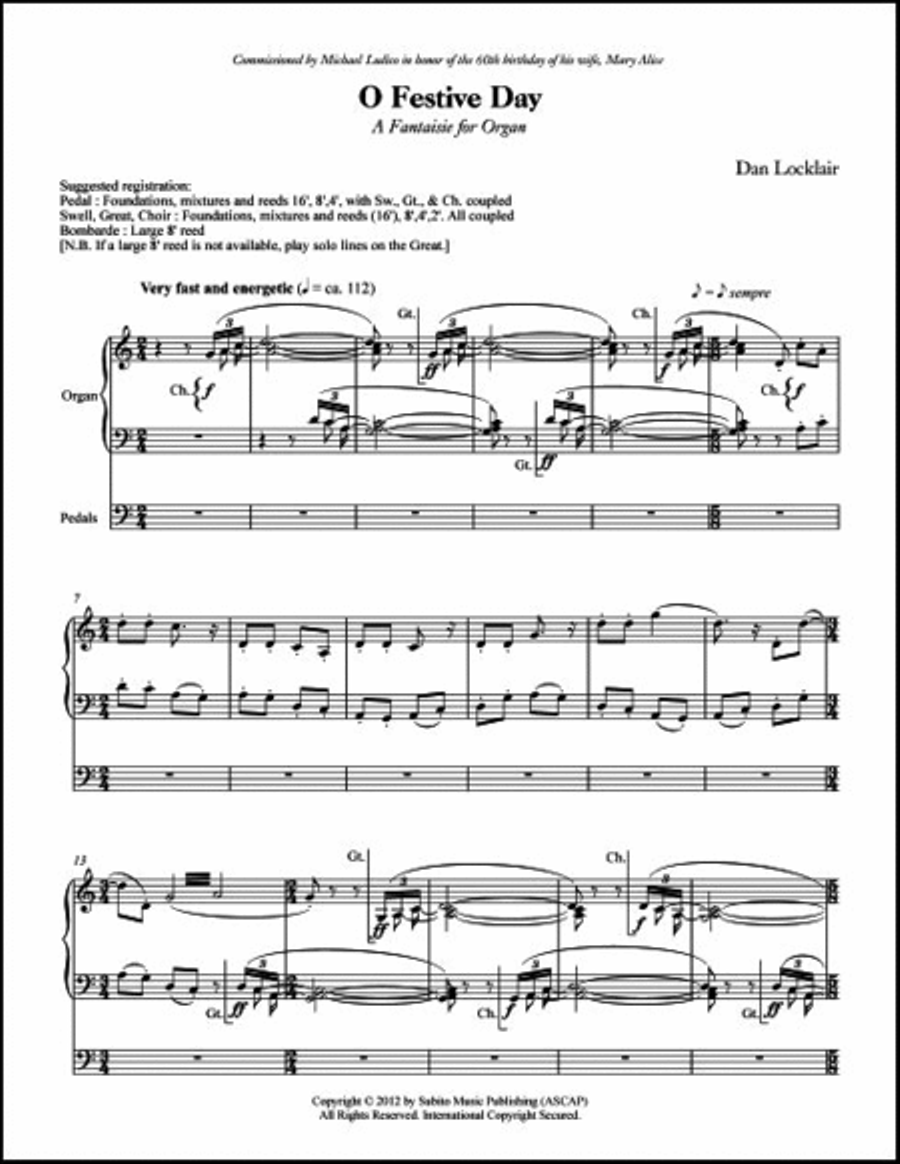 O Festive Day O Festive Day Organ scores gallery preview page 3