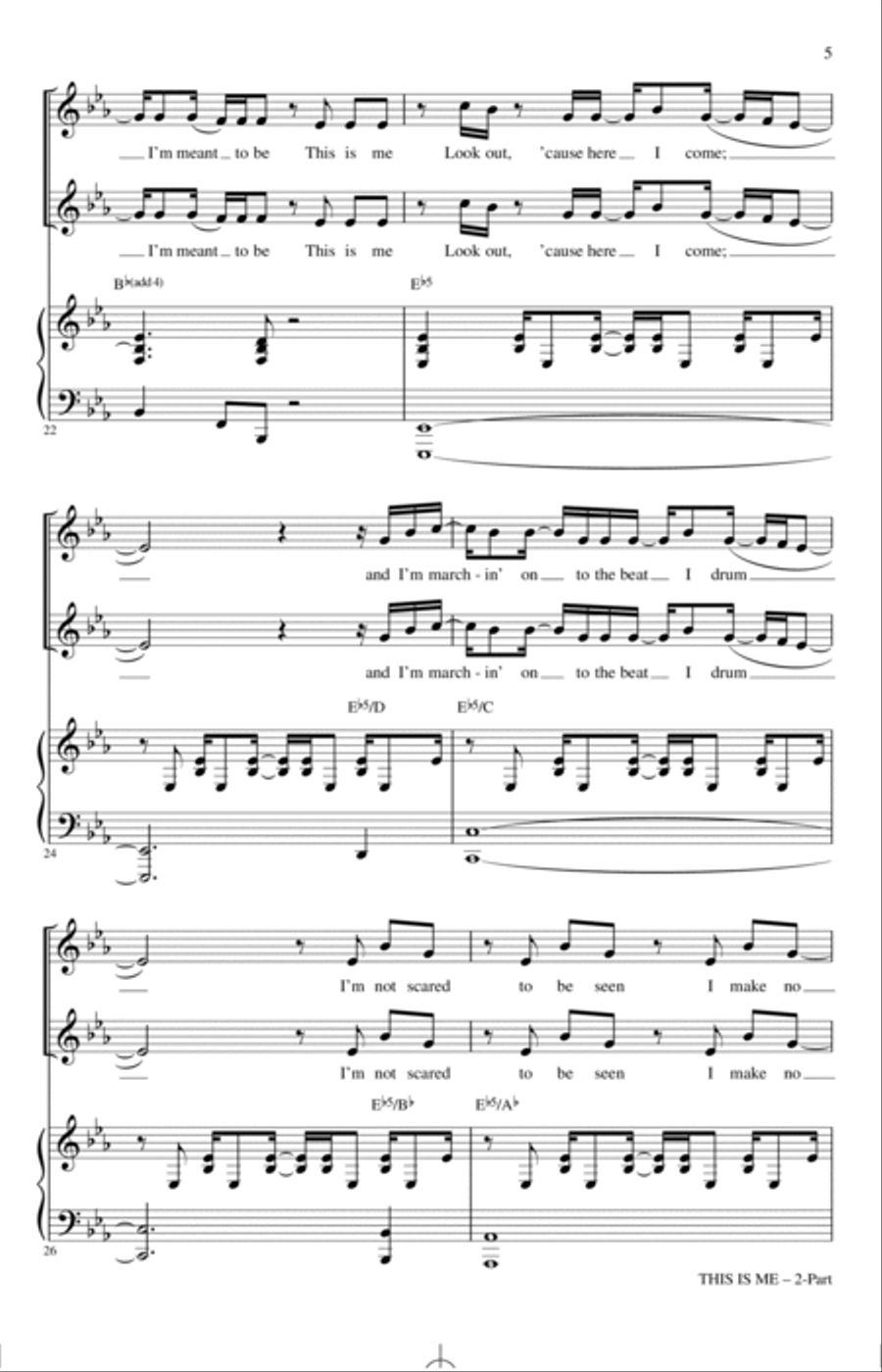 This Is Me (from The Greatest Showman) (arr. Mac Huff) 2-Part scores gallery preview page 4